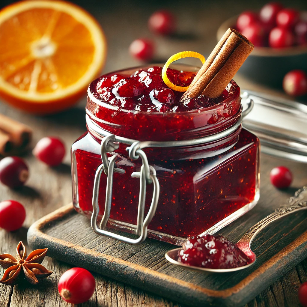 Ãdes Ã©s fÅ±szeres gyÃ¼mÃ¶lcs chutney friss Ã¡fonyÃ¡val Ã©s fahÃ©jjal