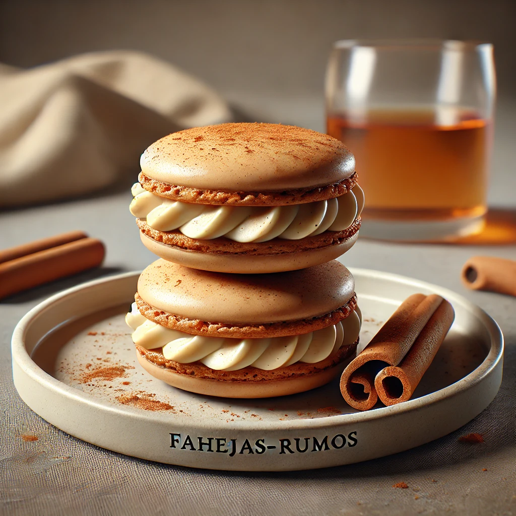 Fahéjas-rumos macaron francia desszert