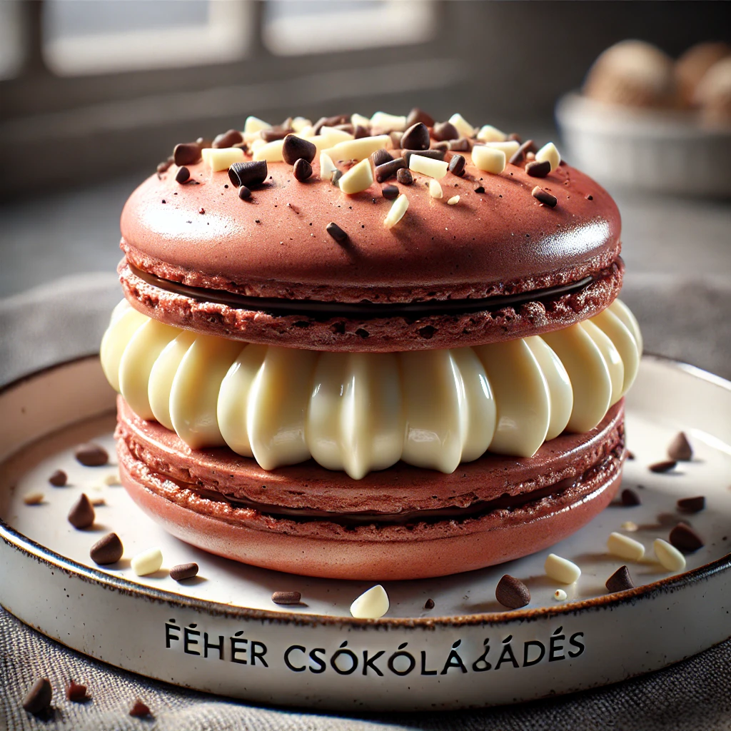 Finom, fehér csokoládés macaron ganache-sal