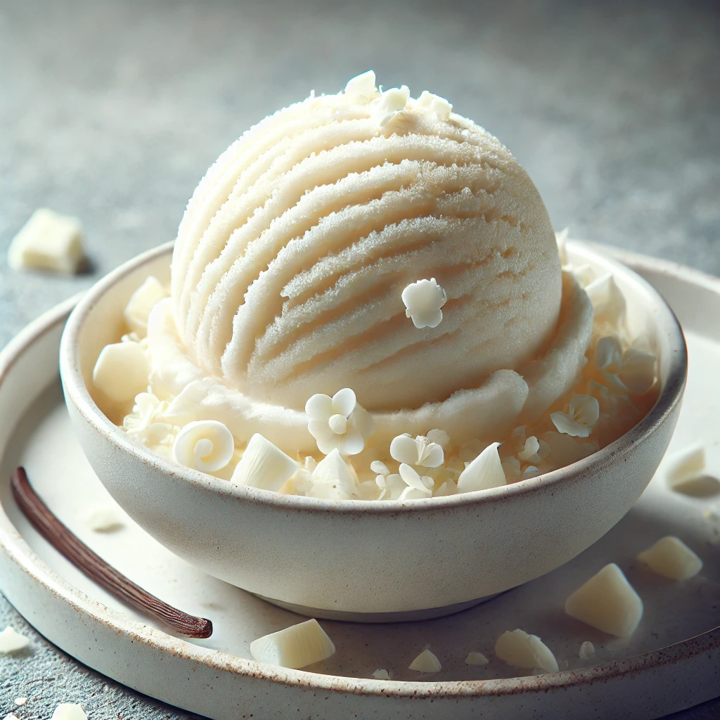 Krémes, lágy és különleges házi készítésű fehér csokoládés sorbet