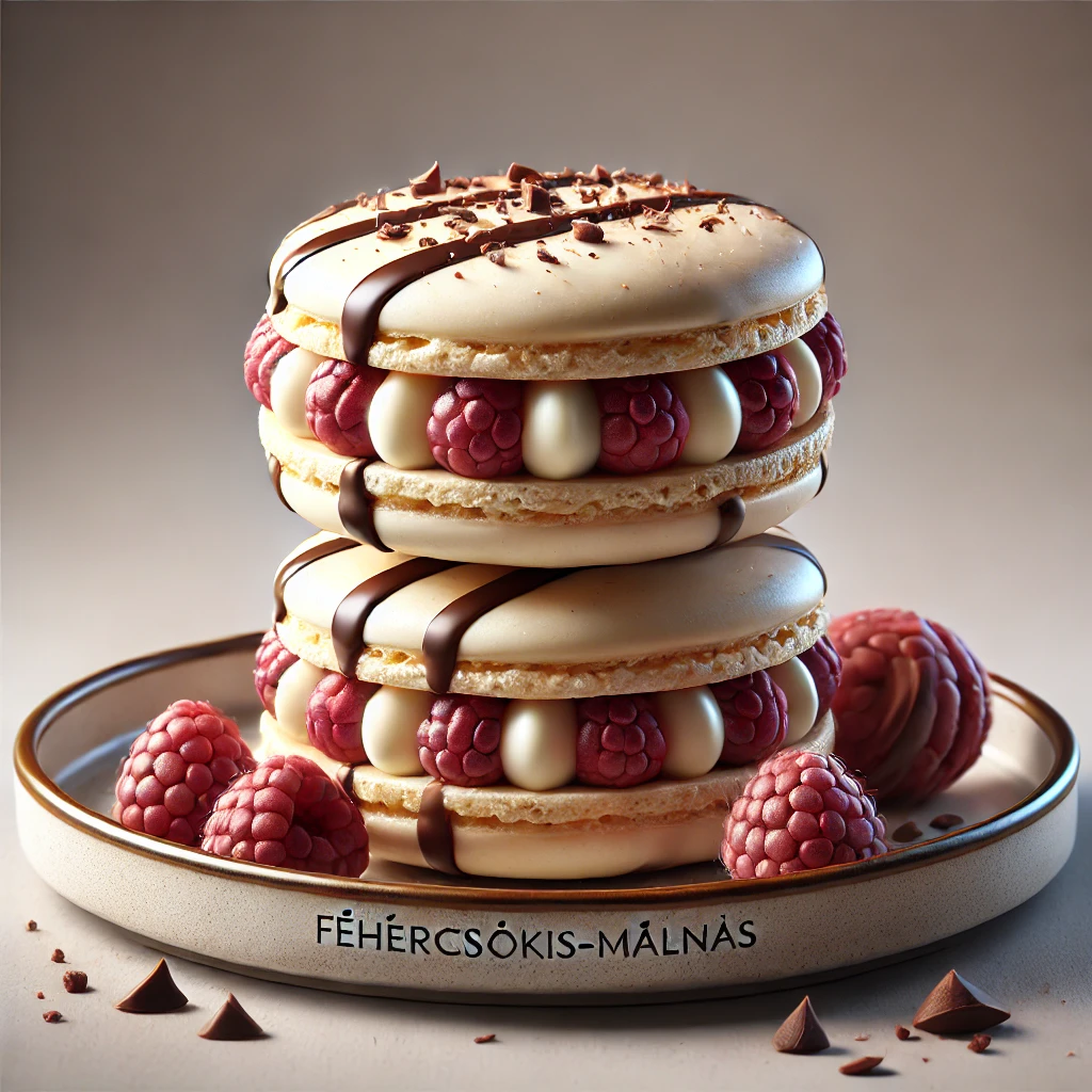 Finom fehércsokis-málnás macaron
