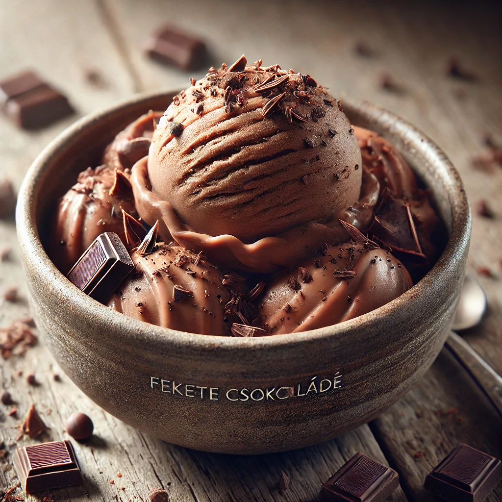Intenzív és krémes fekete csokoládé sorbet házilag