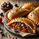 Fekete olívás empanada paradicsomos töltelékkel