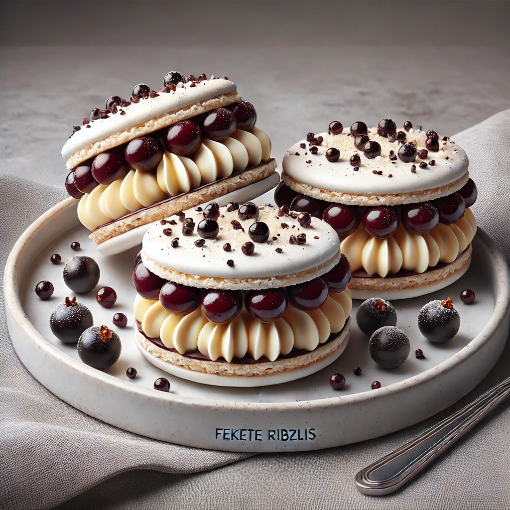 Finom fekete ribizlis macaron