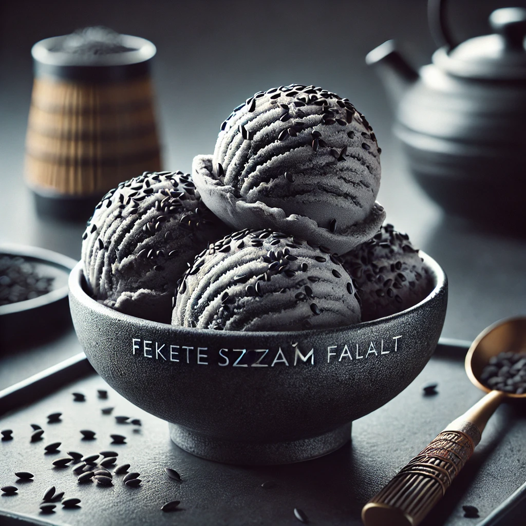 Krémes és intenzív ízű fekete szezám fagylalt gazdag aromával