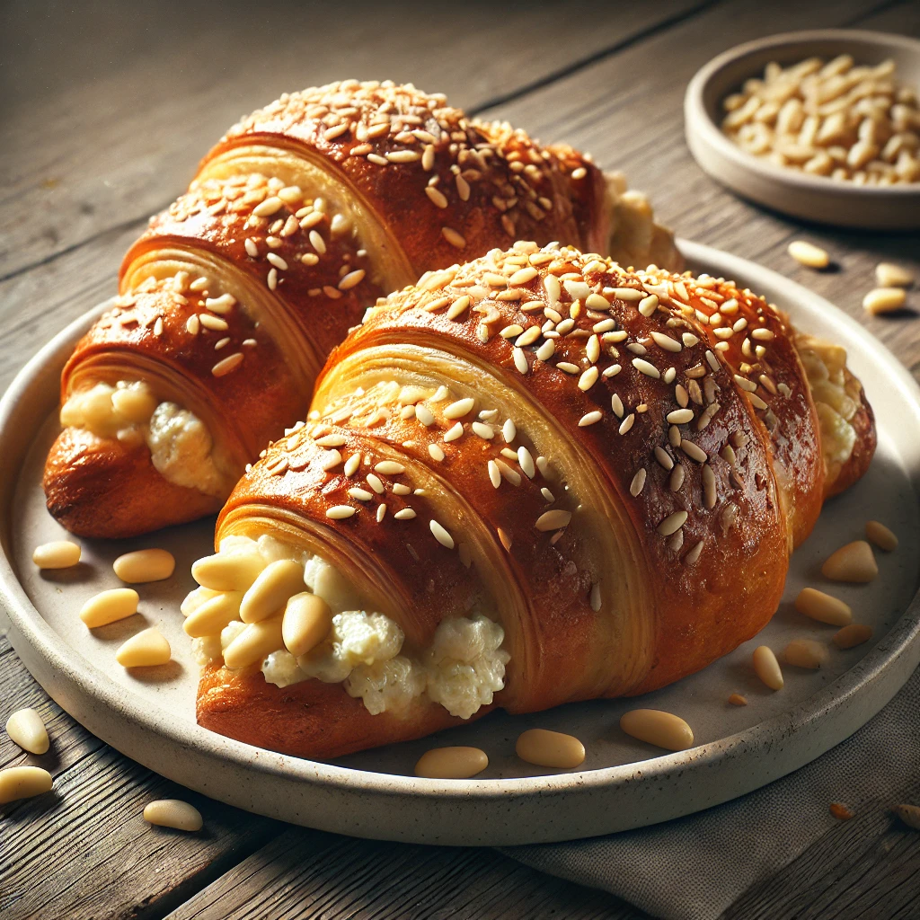 Ízletes és ropogós croissant fenyőmagos töltelékkel