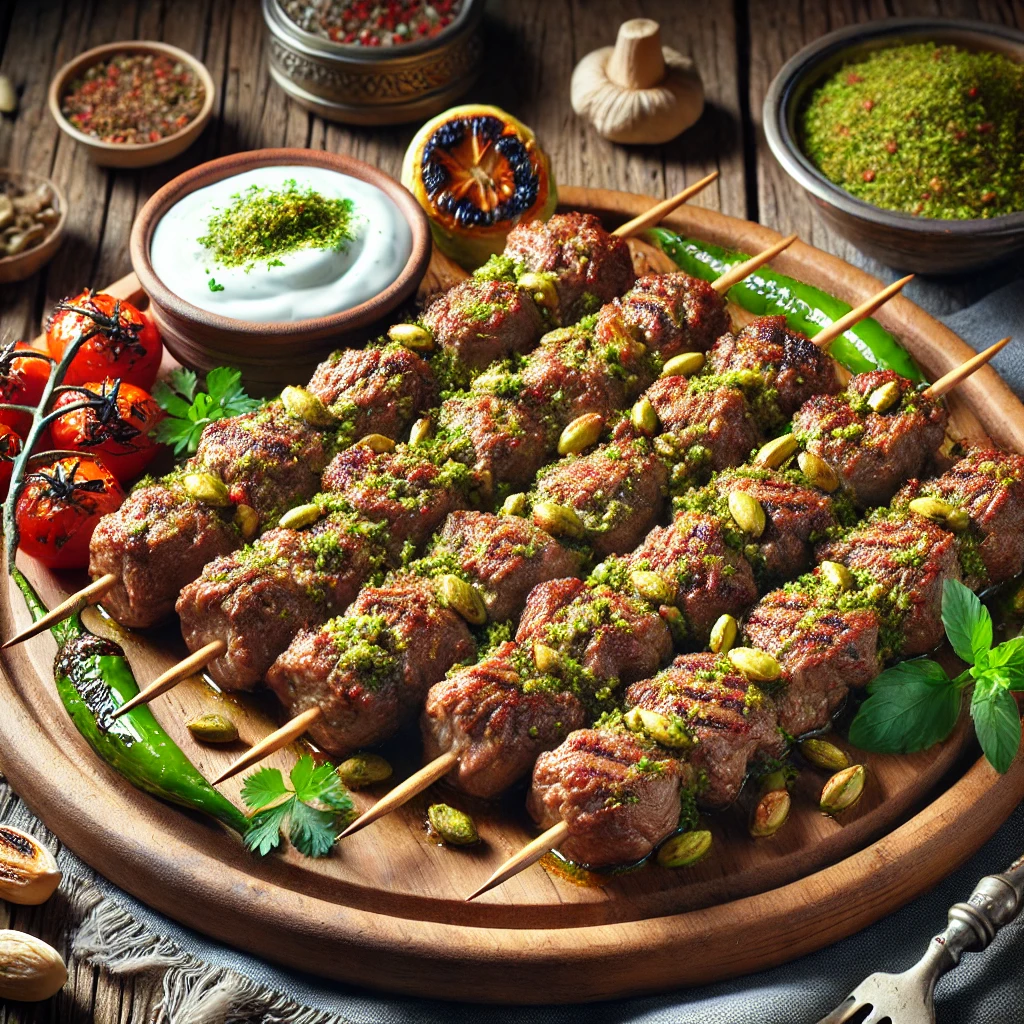 Pisztáciás bárányhúsos kebab, török grillezett különlegesség