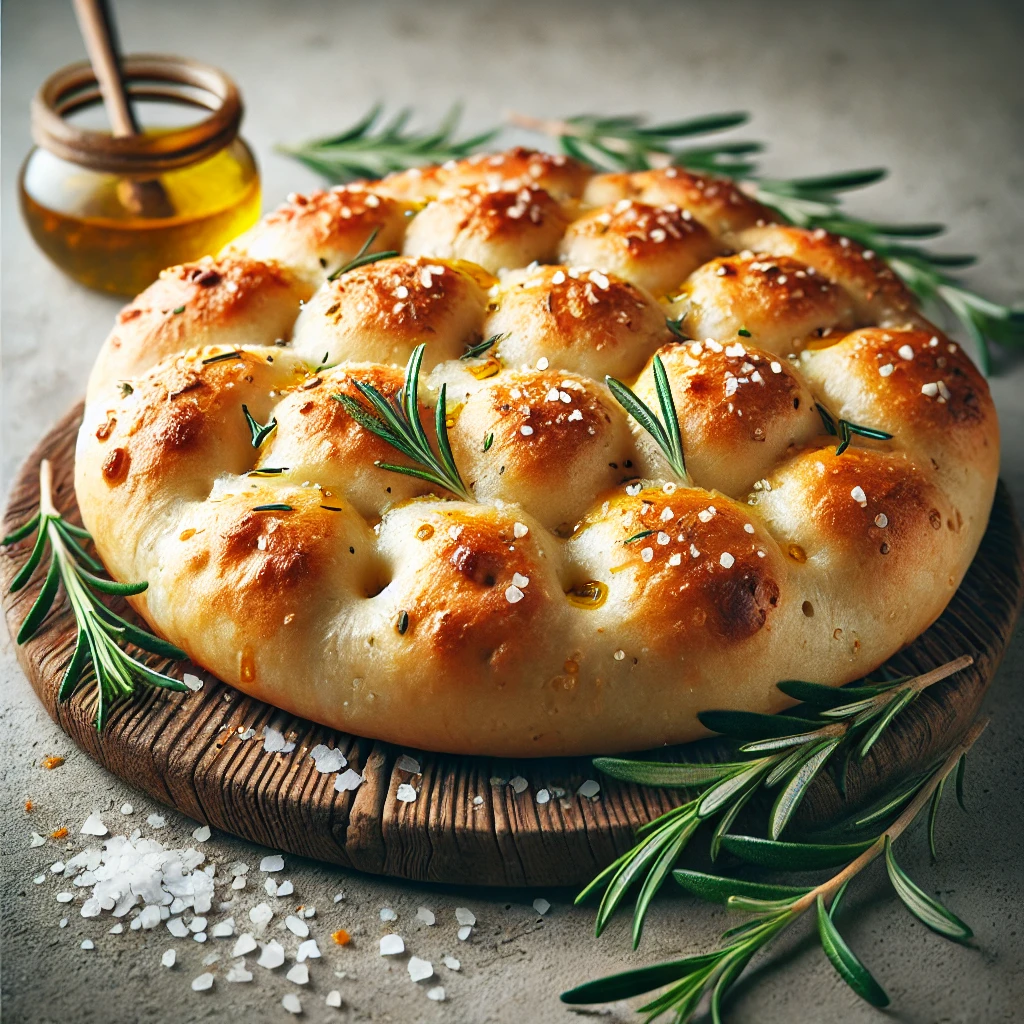 Puha házi focaccia bucik olívaolajjal és rozmaringgal