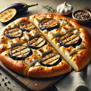Friss, ínycsiklandó focaccia grillezett padlizsánnal és fetával