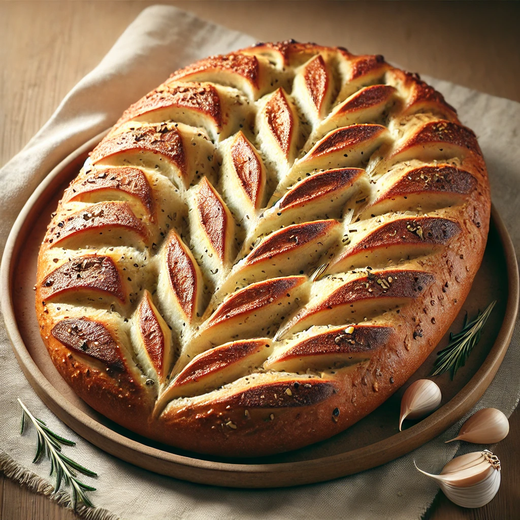 Tradicionális francia fougasse kenyér házilag