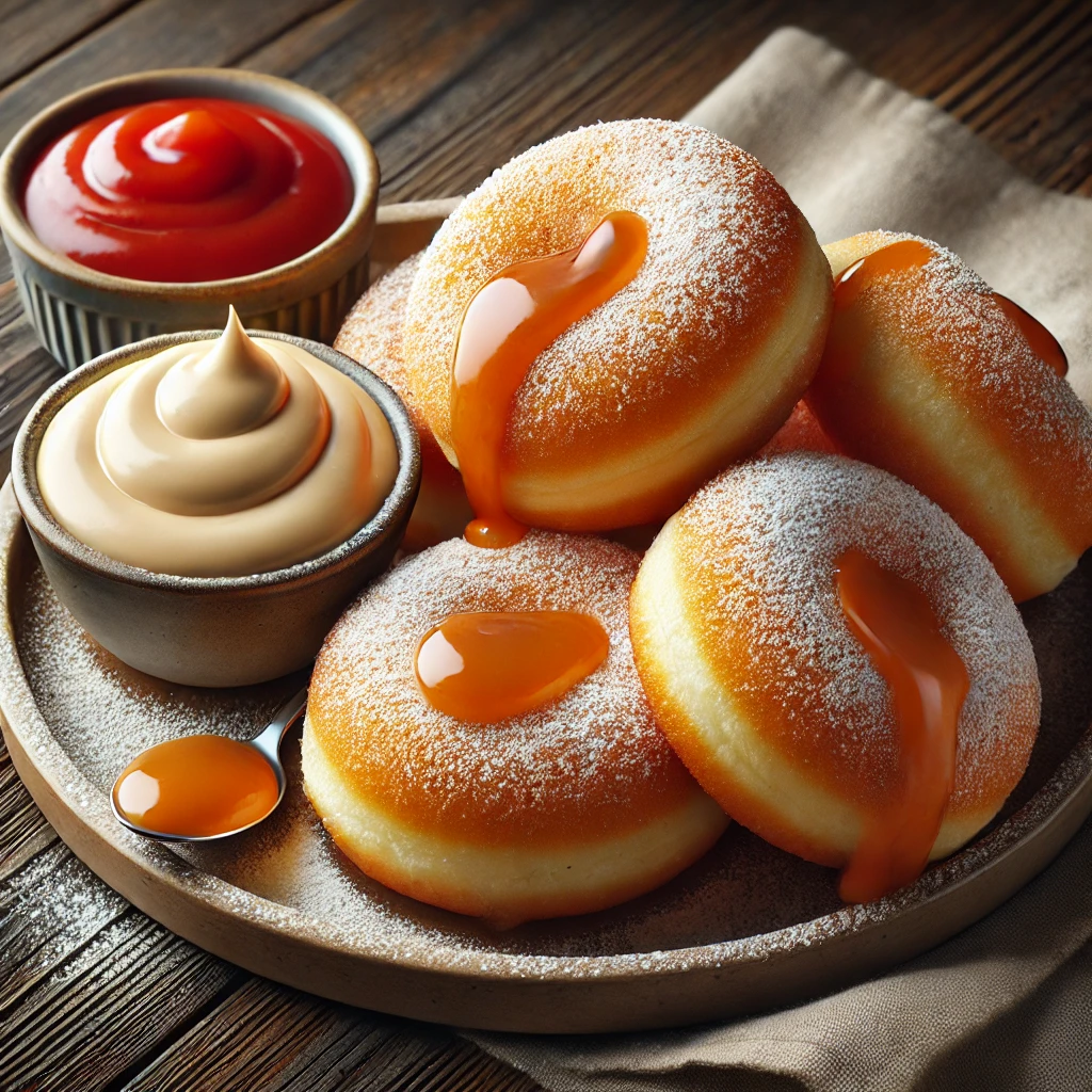 Egyedi sós-édes fánk fry sauce mártogatóssal