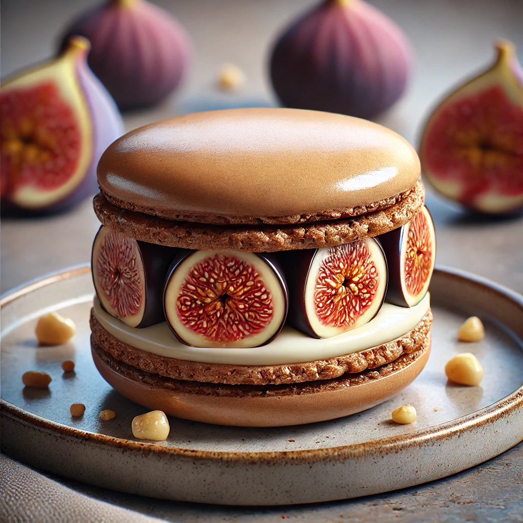 Finom, fügekrémes macaron fehér csokoládé ganache-sal