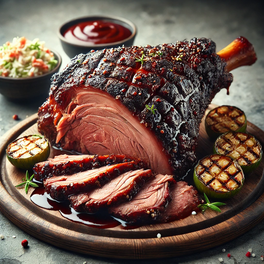 Szaftos, füstös BBQ báránycomb, lassan sütve
