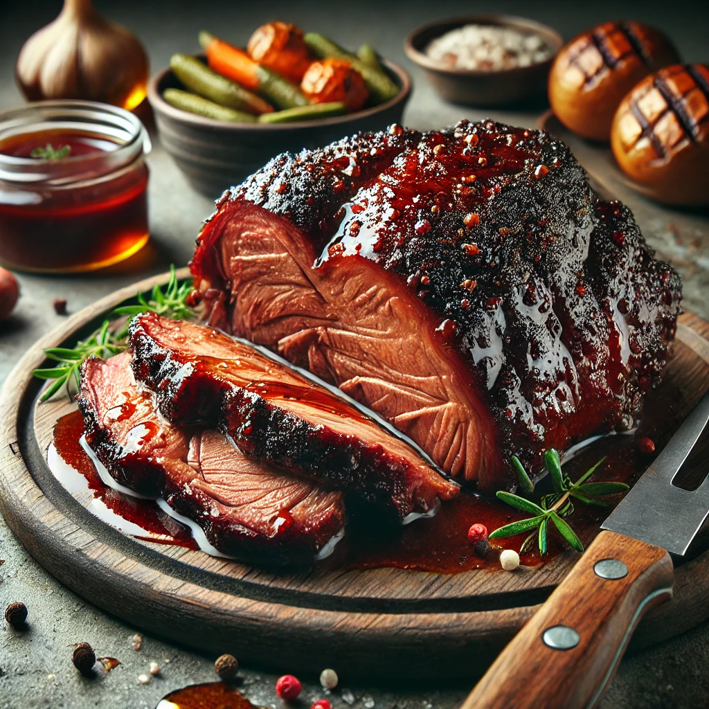 Szaftos, füstös BBQ báránylapocka, lassan sütve