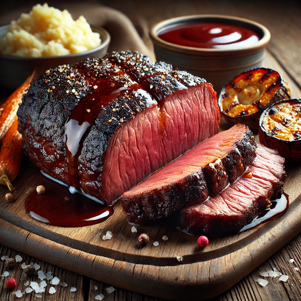 Szaftos, füstös BBQ bélszín, lassan sütve