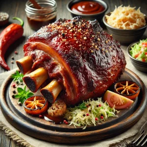 Szaftos, füstös BBQ sertéscsülök, lassan sütve