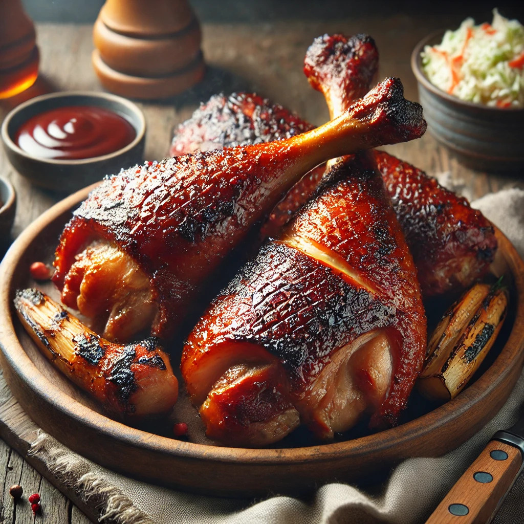 Szaftos, füstös BBQ libacomb, lassan sütve