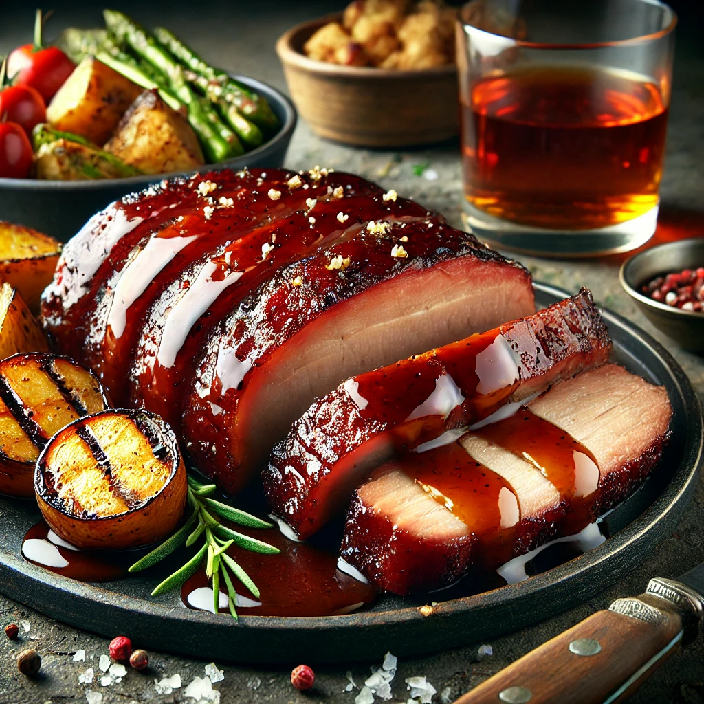 Szaftos, füstös BBQ tarja whisky mázzal, lassan sütve