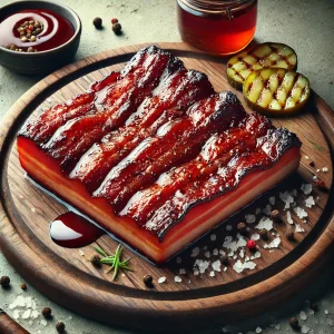 Szaftos, füstös házi készítésű BBQ szalonna juharsziruppal