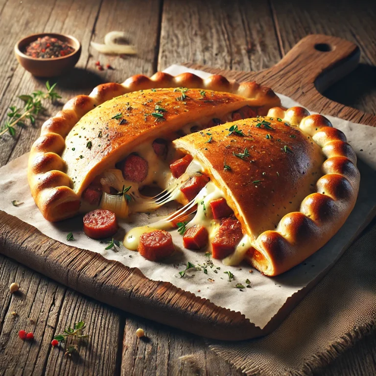 Frissen sült Füstölt Kolbászos Calzone