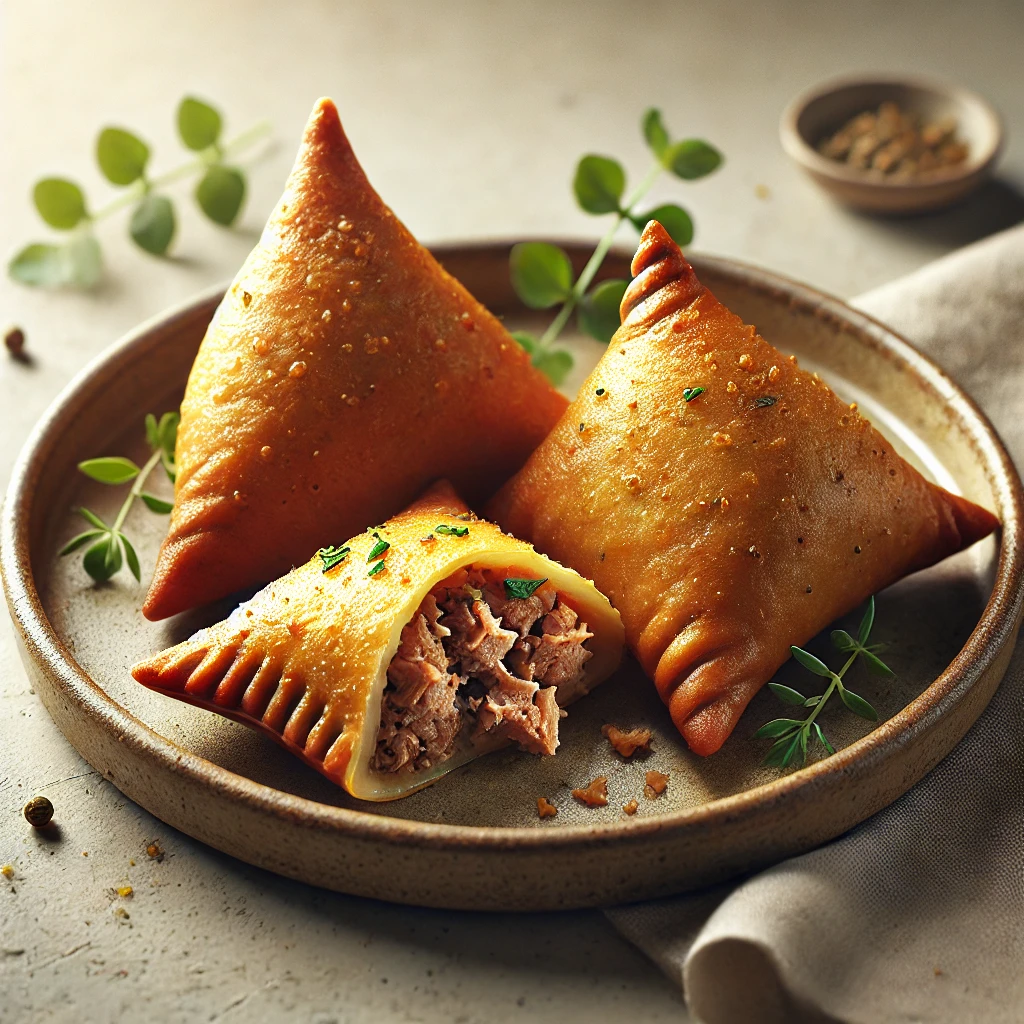 Ropogós samosa fűszeres tonhalas töltelékkel