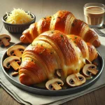 Gombás croissant tálalva