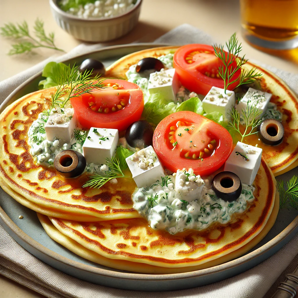 Frissítő tzatzikis palacsinta feta sajttal és paradicsommal