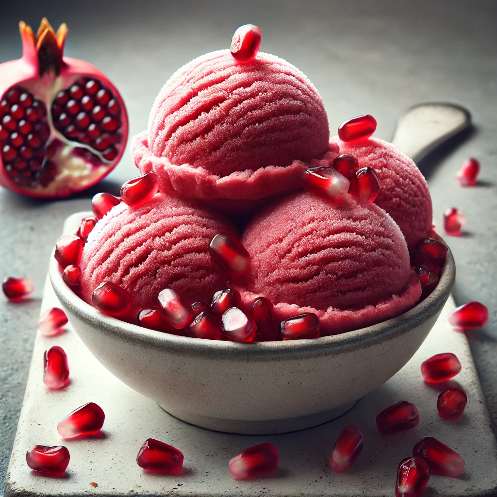 Frissítő és gyümölcsös házi sorbet gránátalmából