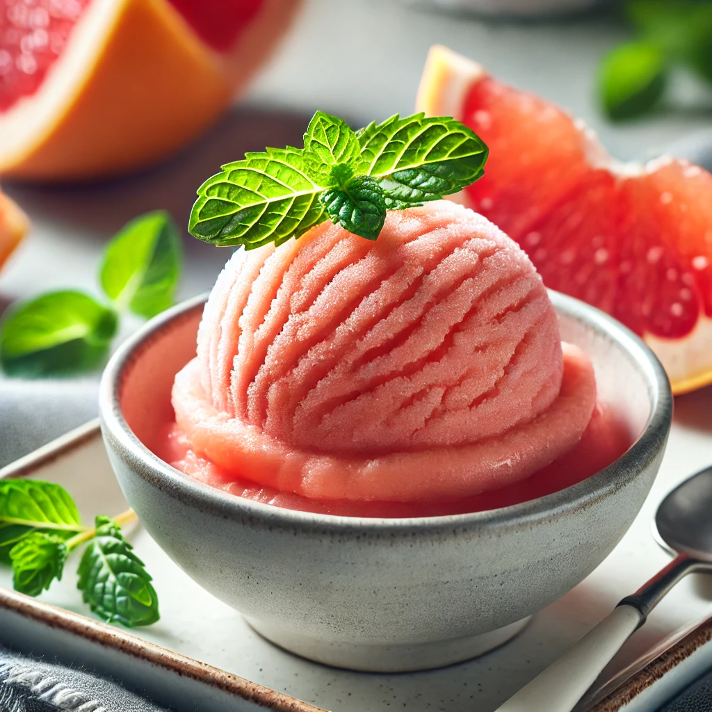 Friss és savanykás házi készítésű grapefruit sorbet
