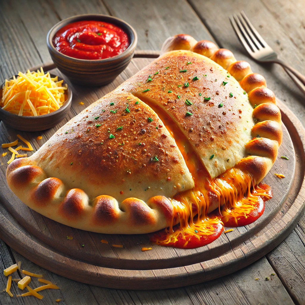 Friss gyömbérrel és sajttal töltött, ropogós calzone