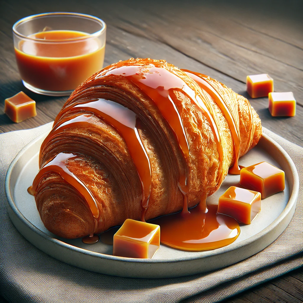 Holland strooppal és barnacukorral töltött, aranybarna croissant