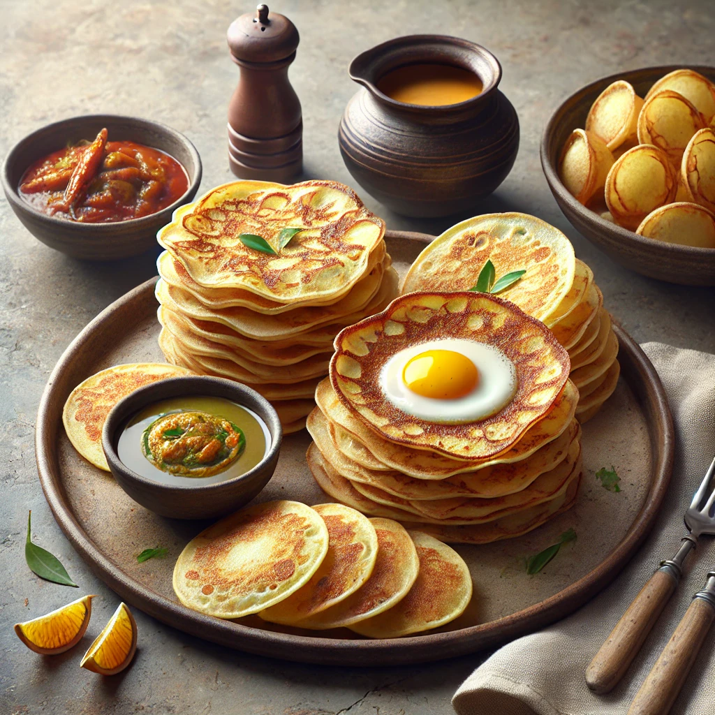 Hagyományos Sri Lanka-i Hoppers kókusztejjel