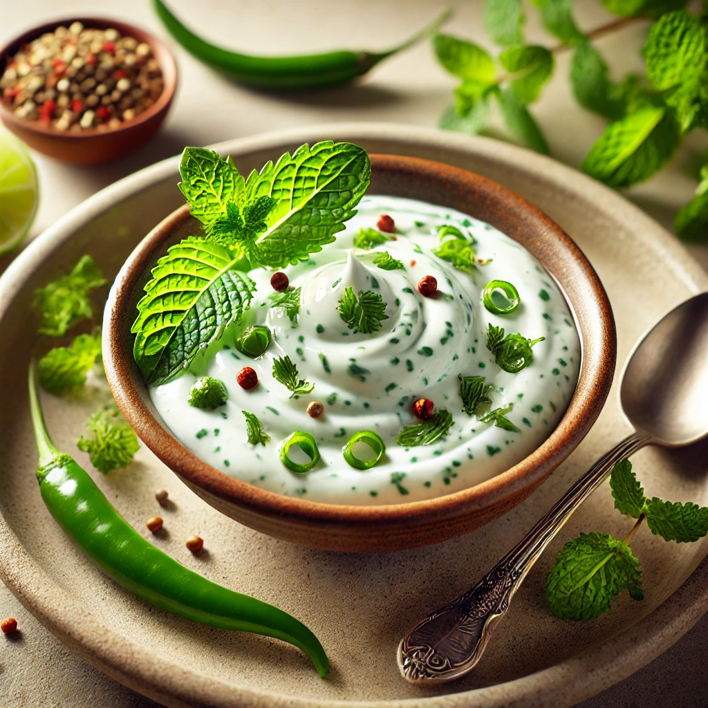 Frissítő és ízletes mentás joghurt chutney fűszeres ételekhez