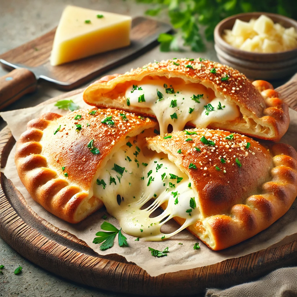Ropogós calzone juhtúrós és sajtos töltelékkel