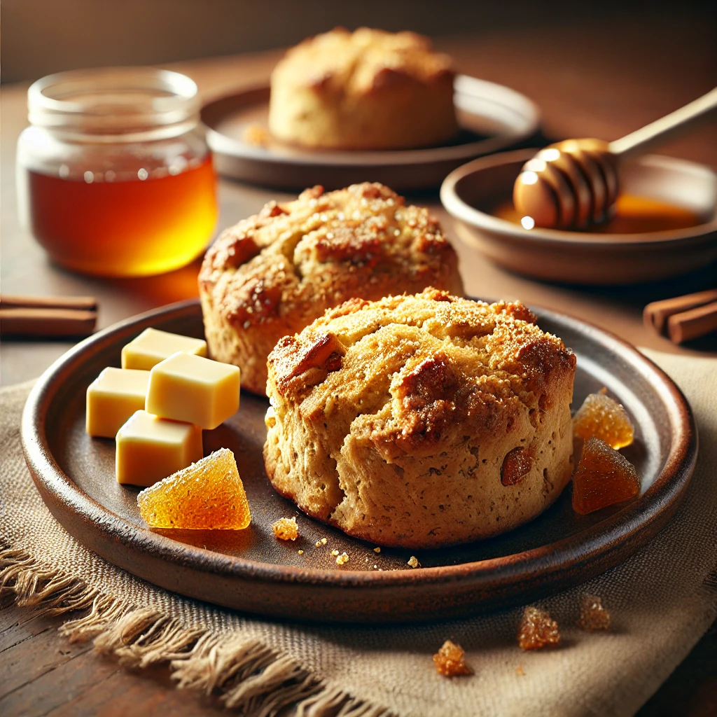 Különleges scone kandírozott gyömbérrel és mézzel