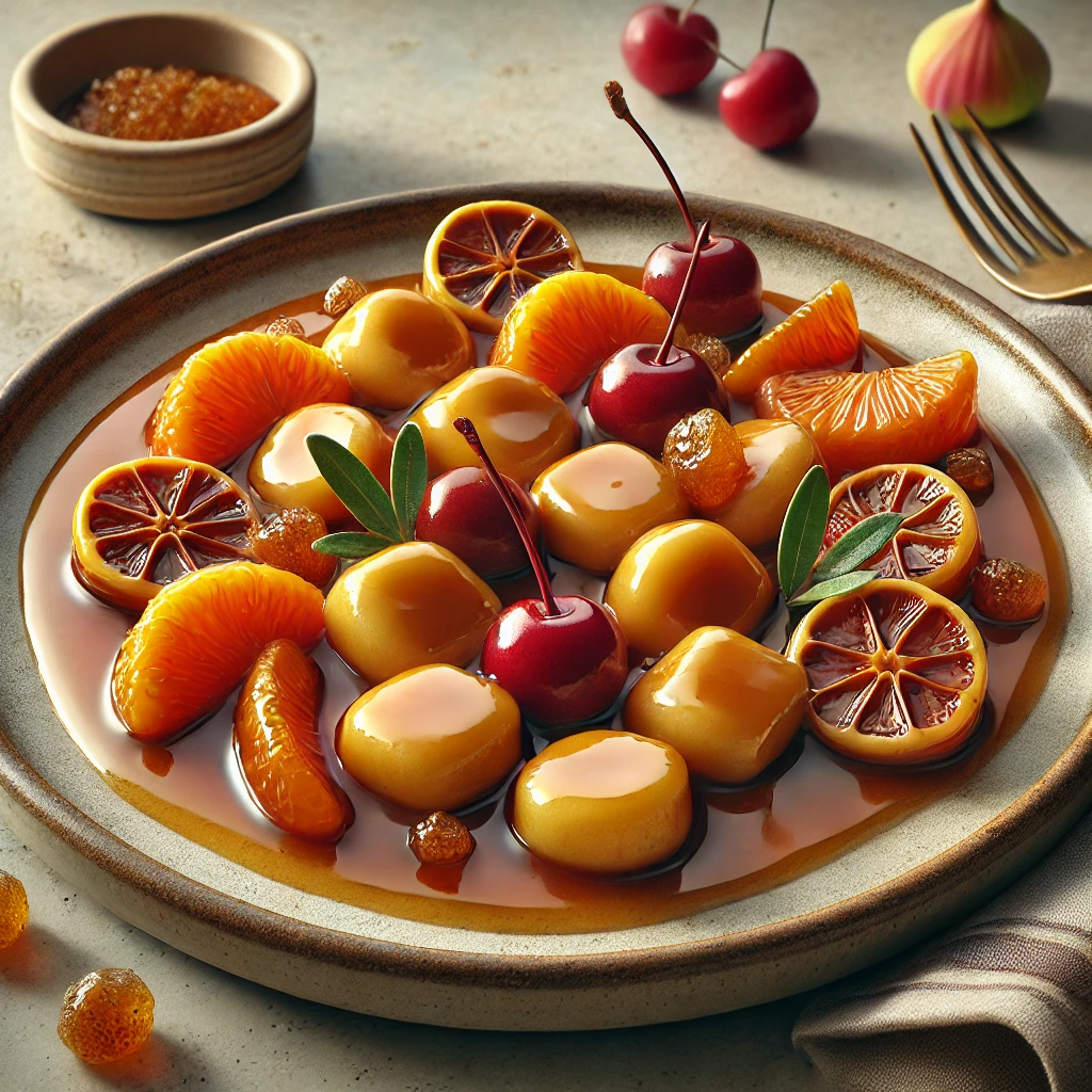 Édes gnocchi recept karamellás kandírozott gyümölcsökkel