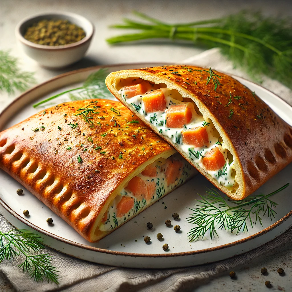 Krémes és ízletes calzone füstölt lazaccal és kaporral