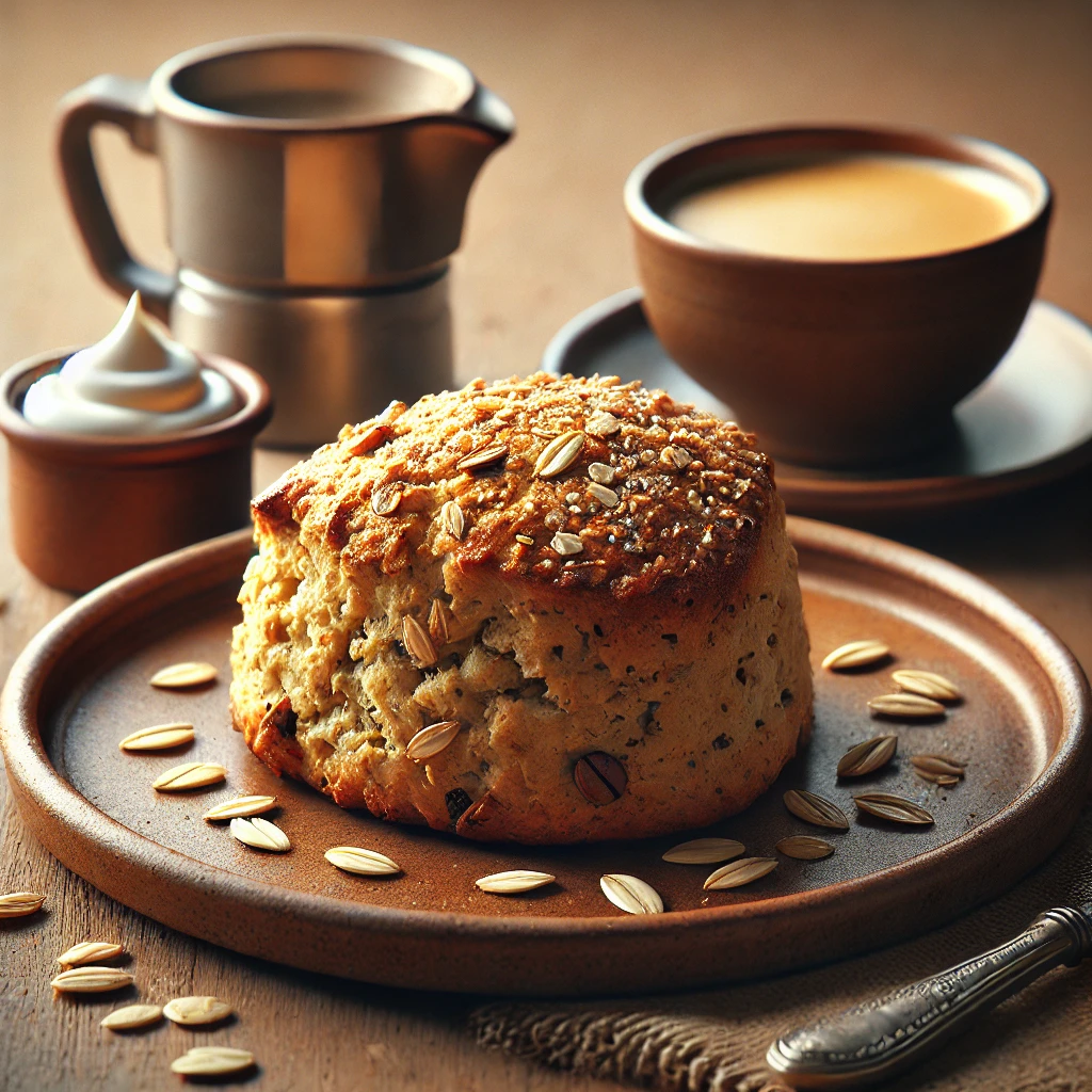 Kávéval ízesített scone zabpehellyel és teljes kiőrlésű liszttel