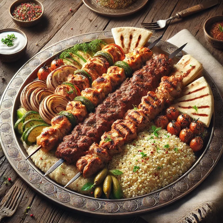 Kebab Tál vegyes húsokkal és köretekkel
