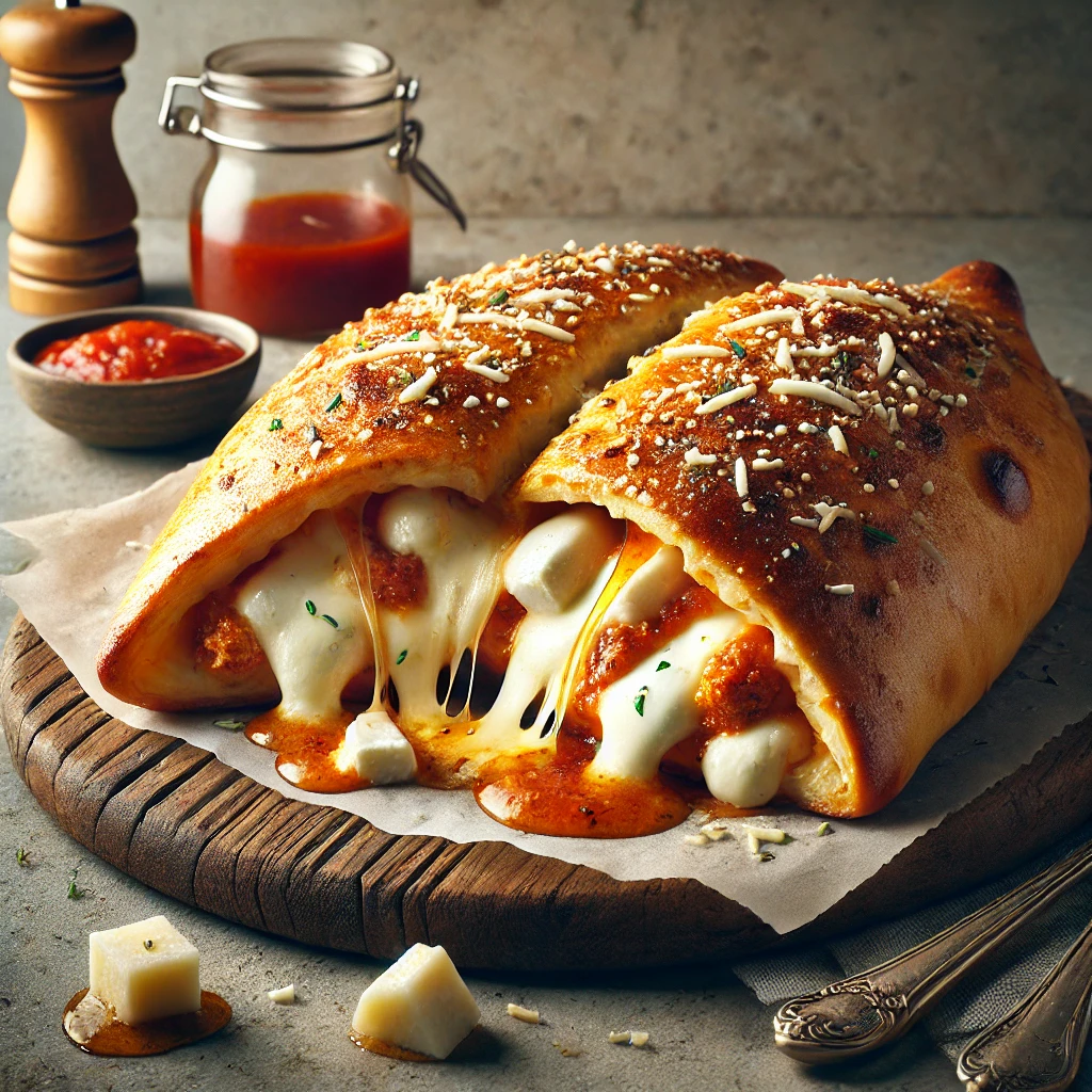 Ropogós calzone kecskesajttal és paradicsomszósszal töltve