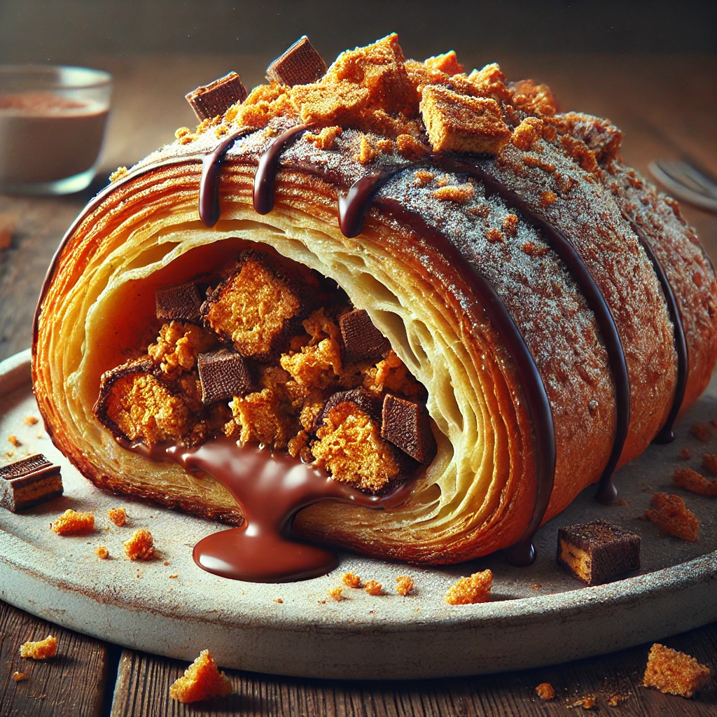 Ropogós és csokoládés kekszes croissant recept