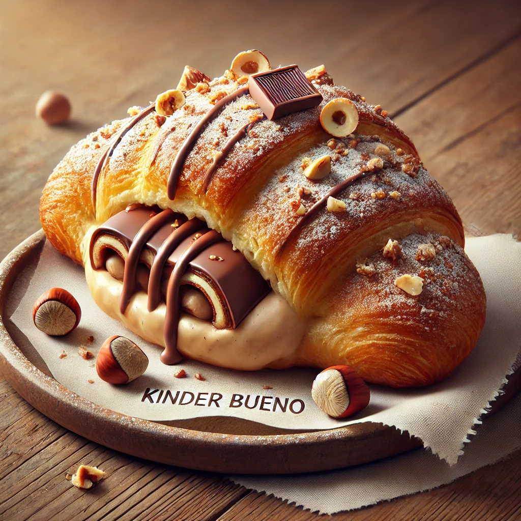 Mogyorókrémes és csokoládés Kinder Bueno croissant recept
