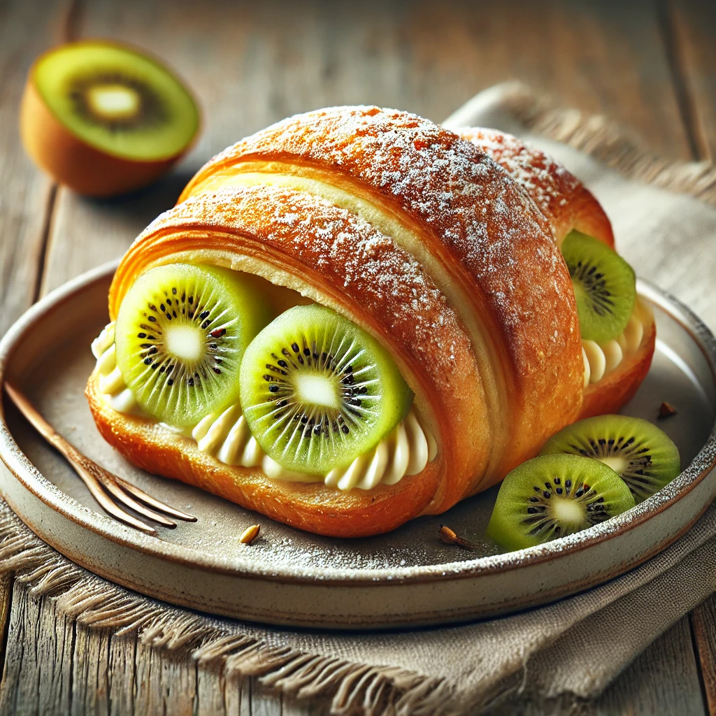 Ízletes és ropogós croissant kiwis töltelékkel