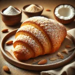 Kókuszlisztes croissant tálalva