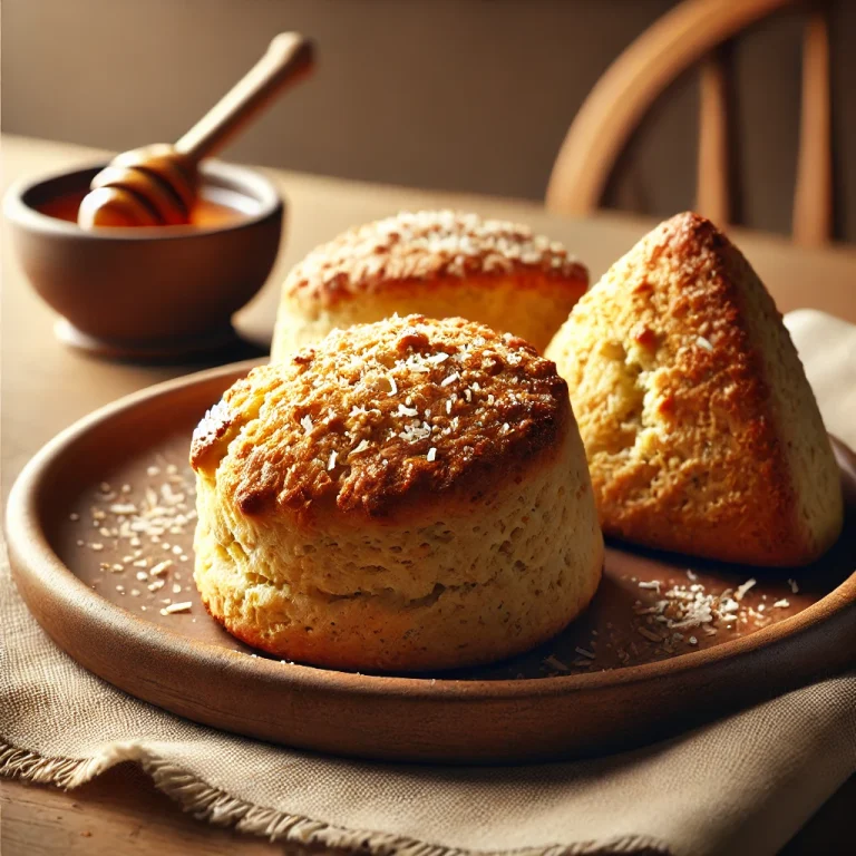 Kókusztejes-vaníliás scone tálalva