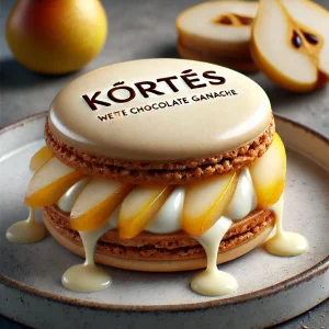 Finom, körtés macaron fehér csokoládé ganache-sal