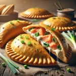 Lazacos empanada aranybarnÃ¡ra sÃ¼tve