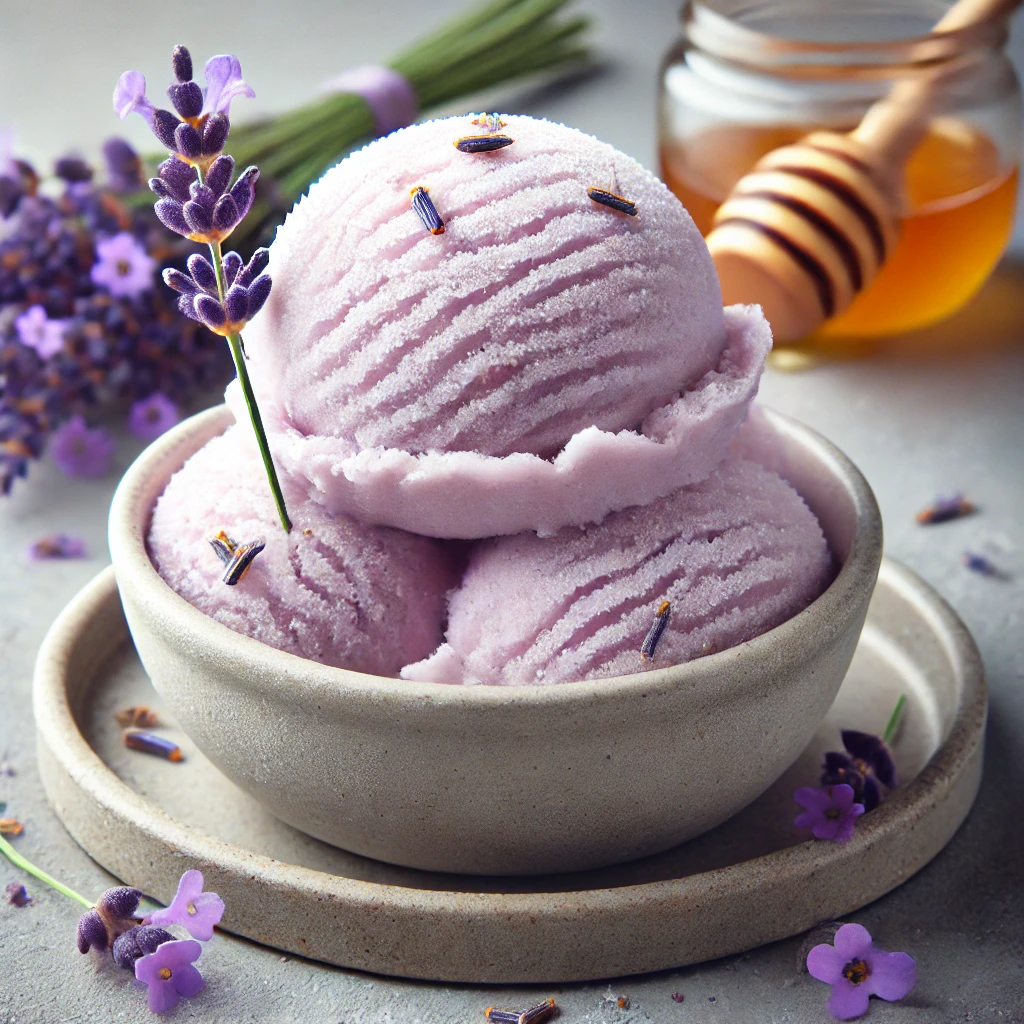 Könnyed, virágos és hűsítő házi készítésű levendulás mézes sorbet
