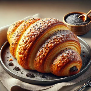 Frissen sült házi mákos croissant, tökéletes reggelire