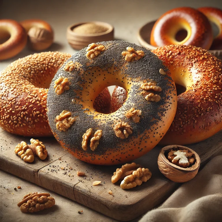 Frissen sült mákos-diós-marcipános bagel